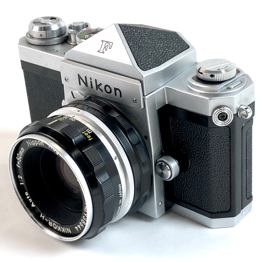 ニコン Nikon F アイレベル シルバー ＋ NIKKOR-H Auto 50mm F2 フィルム マニュアルフォーカス 一眼レフカメラ 【中古】