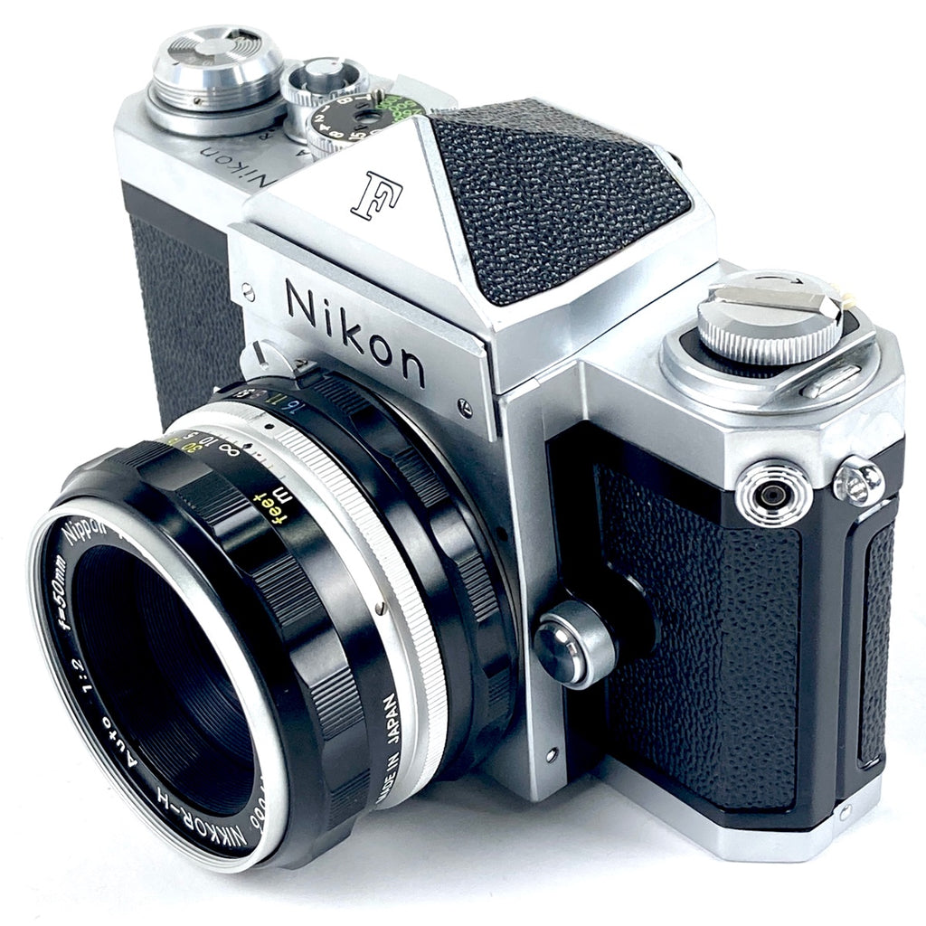 ニコン Nikon F アイレベル シルバー ＋ NIKKOR-H Auto 50mm F2 フィルム マニュアルフォーカス 一眼レフカメラ 【中古】