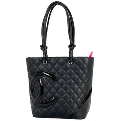 【在庫一掃】 シャネル カンボンライン ミディアム トートバッグ ココマーク ハンドバッグ トートバッグ レザー ブラック A25167 レディース 【中古】 brbag