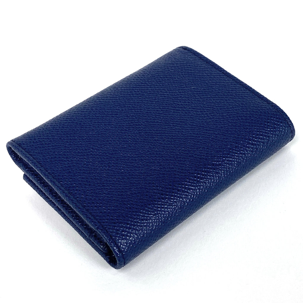 ブルガリ ロゴ カードケース 名刺入れ マルチケース カードケース レザー ブルー メンズ 【中古】brbag