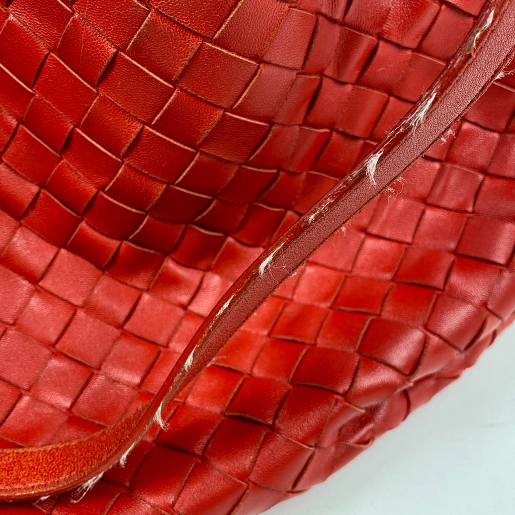 ボッテガヴェネタ イントレチャート トートバッグ ハンドバッグ トートバッグ レザー レッド レディース 【中古】brbag