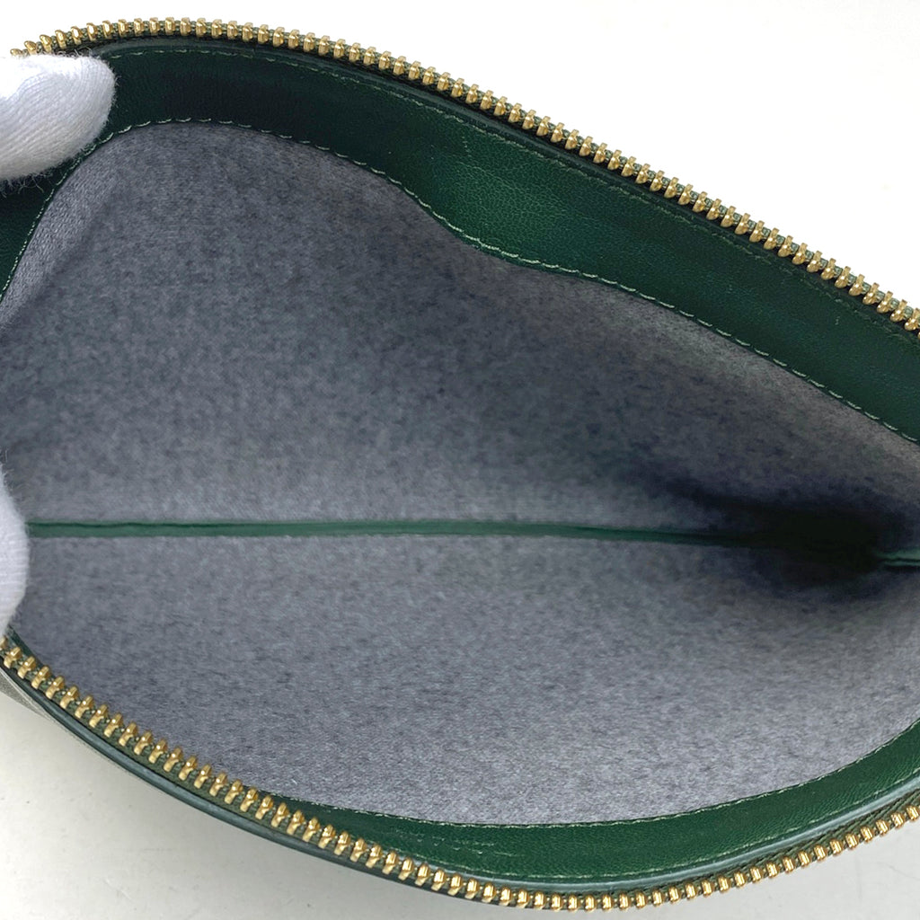 セリーヌ トリオ ショルダーバッグ ラージ ショルダーバッグ レザー グリーン レディース 【中古】 brbag