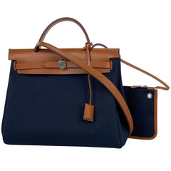 エルメス エールバッグ ジップ PM 2WAY ショルダーバッグ ハンドバッグ キャンバス ネイビー Ｗ レディース 【中古】 brbag