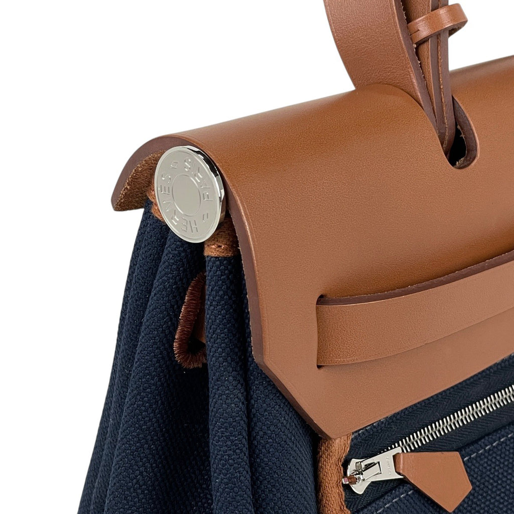 【在庫一掃】 エルメス エールバッグ ジップ PM 2WAY ショルダーバッグ ハンドバッグ キャンバス ネイビー Ｗ レディース 【中古】 brbag