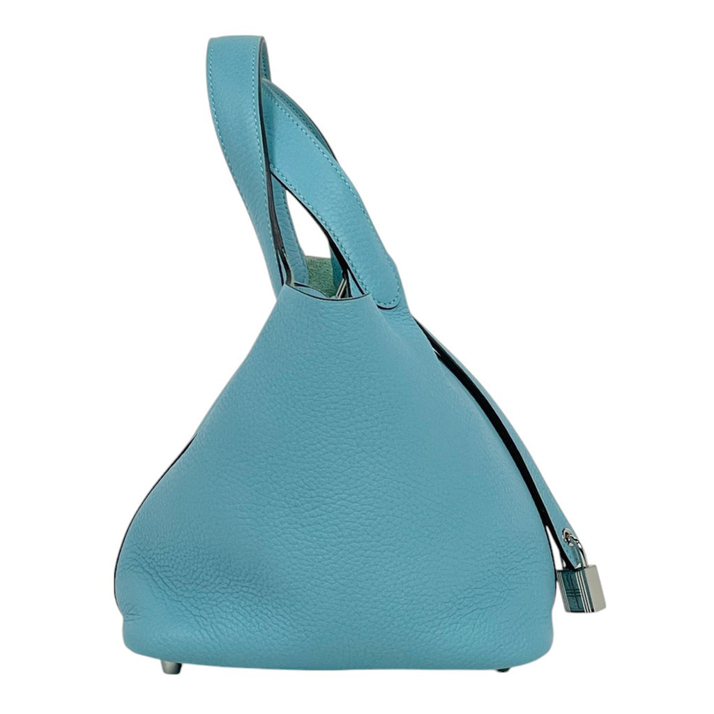 エルメス ピコタンロック PM ミニバッグ ハンドバッグ トリヨンクレマンス ブルーアトール A レディース 【中古】brbag