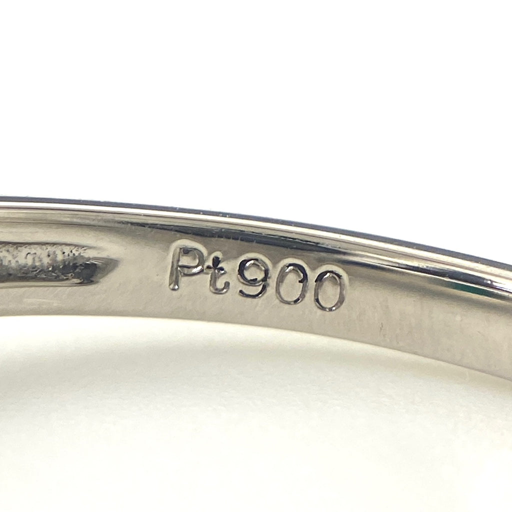 エメラルド デザインリング プラチナ 指輪 メレダイヤ リング 16.5号 Pt900 エメラルド ダイヤモンド レディース 【中古】nbjwl