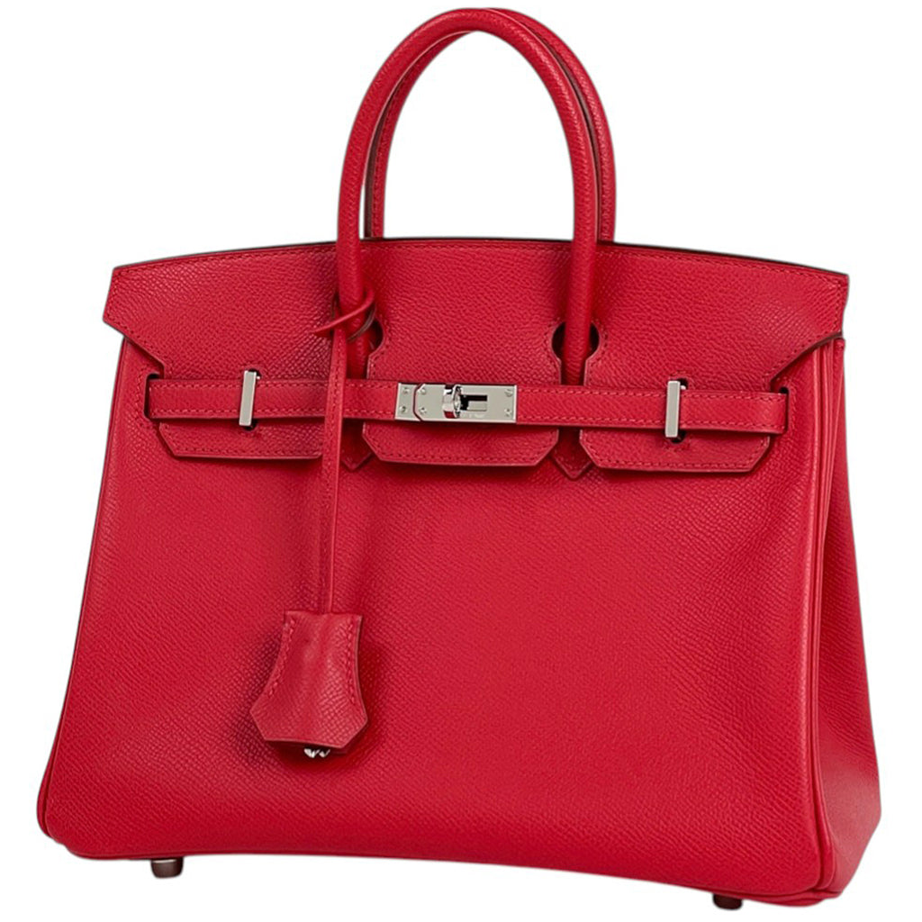 エルメス バーキン 25 ハンドバッグ ヴォーエプソン ルージュカザック □M レディース 【中古】brbag