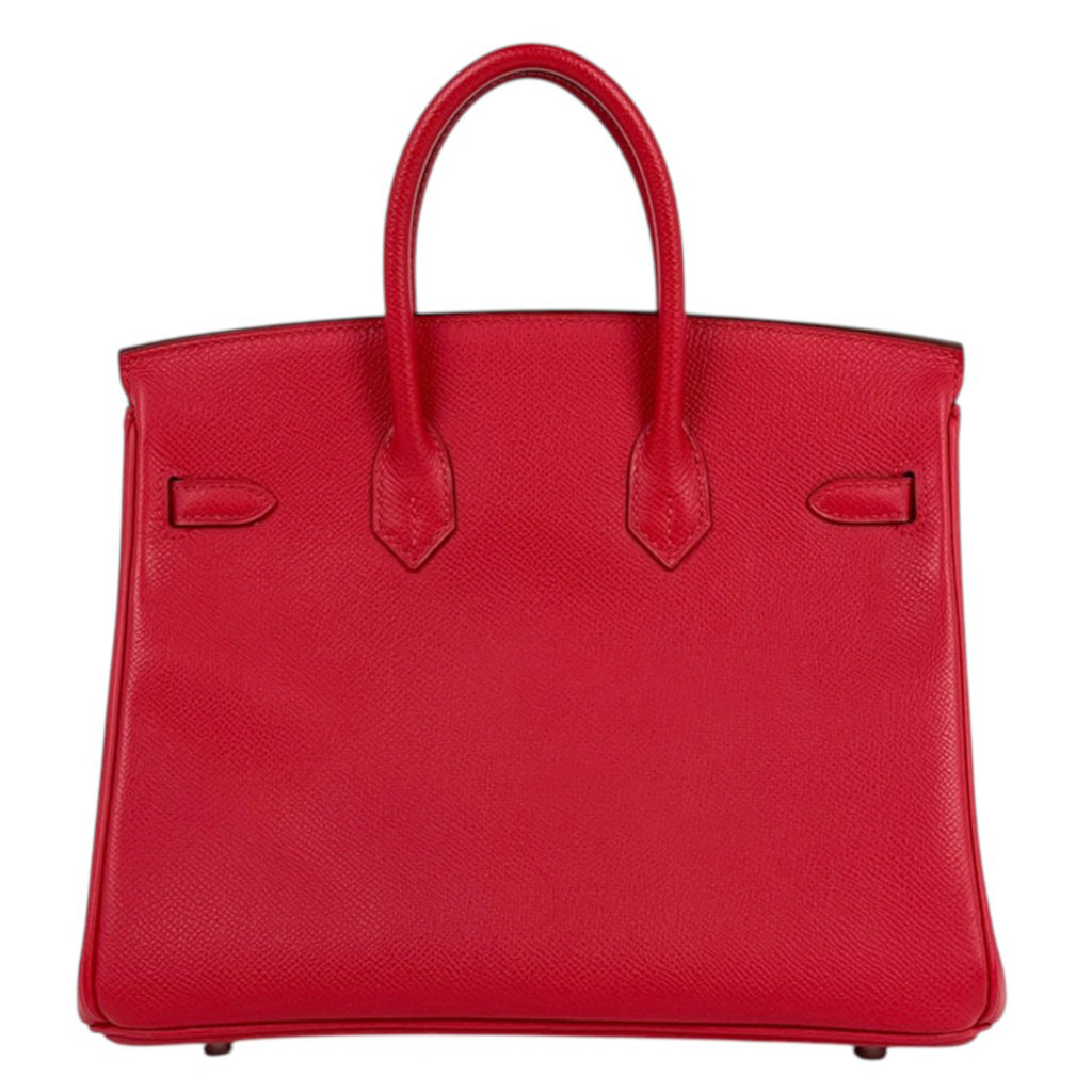 エルメス バーキン 25 ハンドバッグ ヴォーエプソン ルージュカザック □M レディース 【中古】brbag