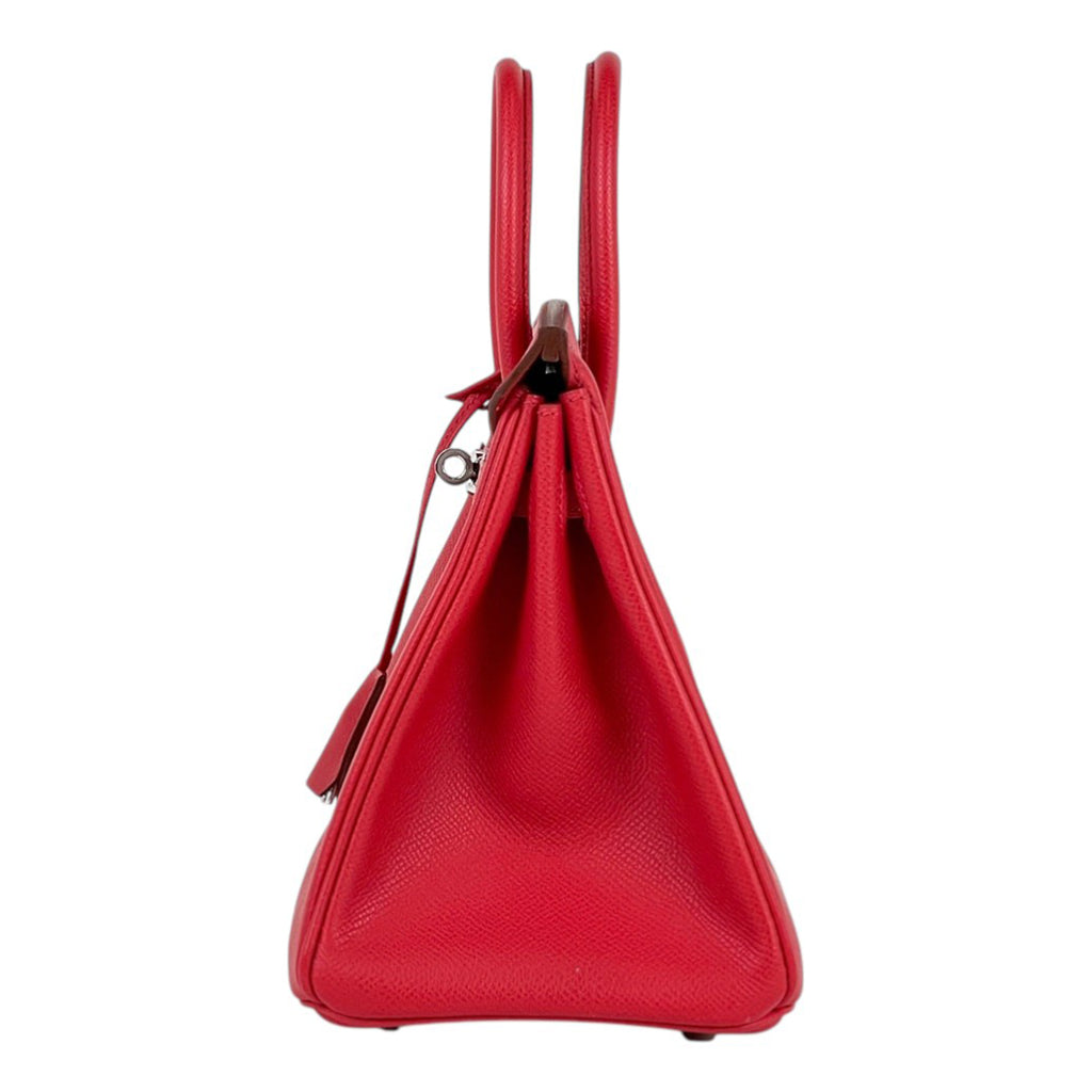 エルメス バーキン 25 ハンドバッグ ヴォーエプソン ルージュカザック □M レディース 【中古】brbag