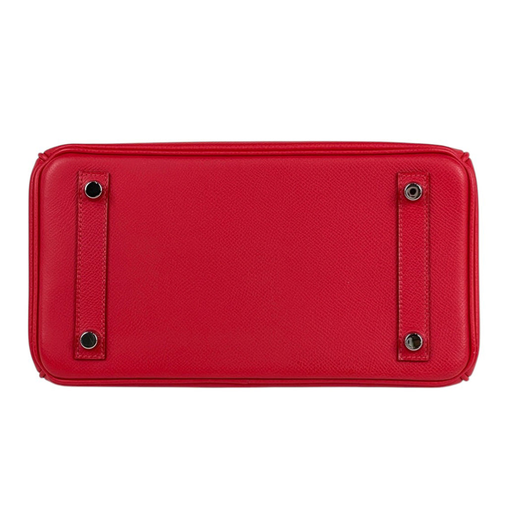 エルメス バーキン 25 ハンドバッグ ヴォーエプソン ルージュカザック □M レディース 【中古】brbag