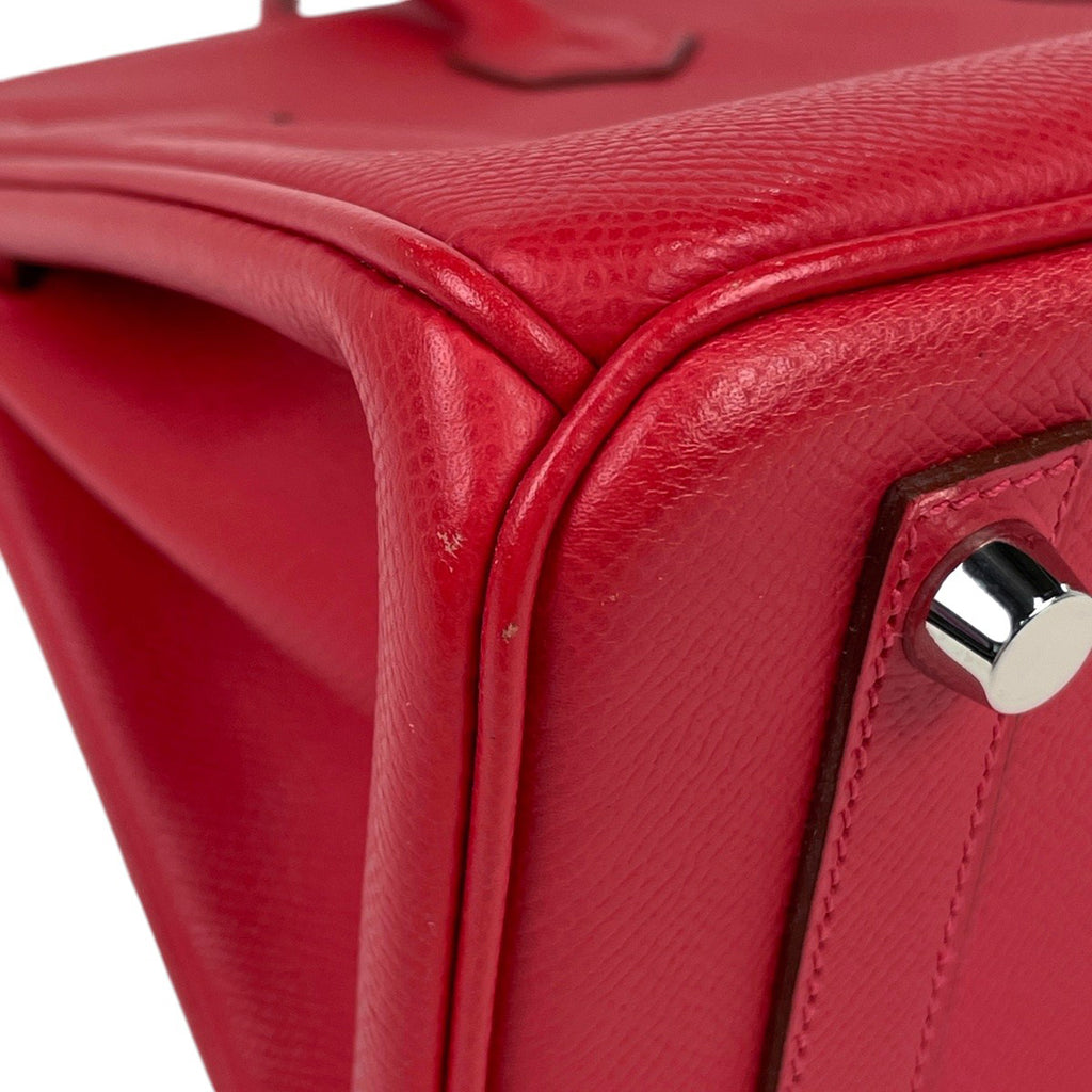 エルメス バーキン 25 ハンドバッグ ヴォーエプソン ルージュカザック □M レディース 【中古】brbag