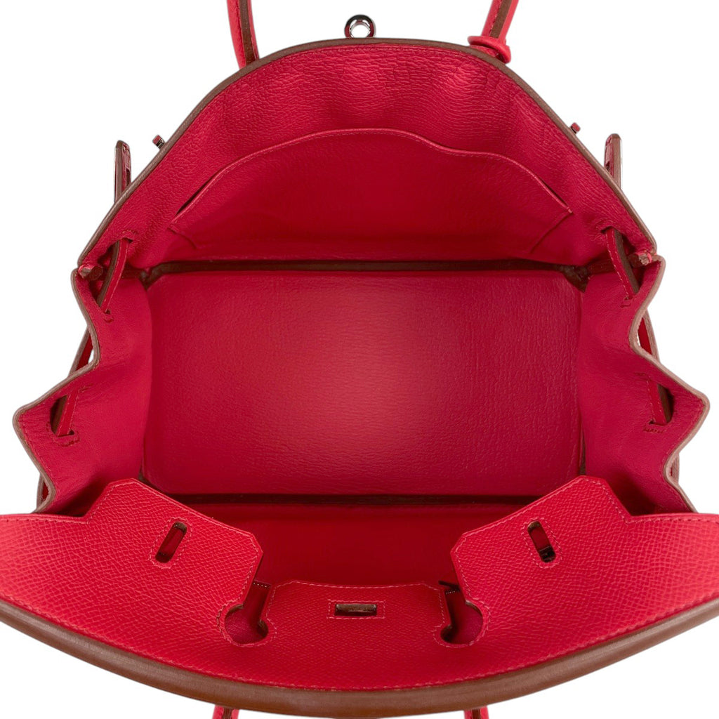エルメス バーキン 25 ハンドバッグ ヴォーエプソン ルージュカザック □M レディース 【中古】brbag