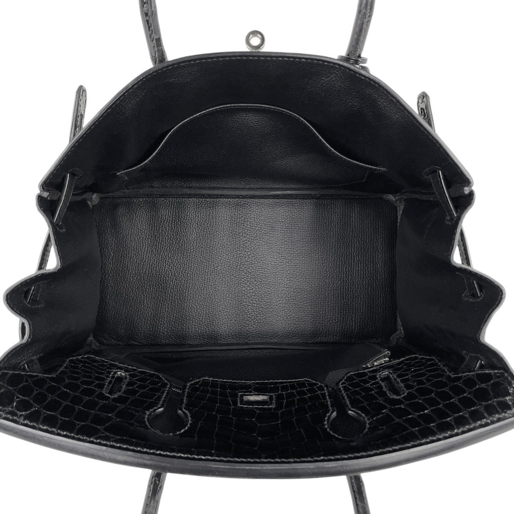 エルメス バーキン 30 ハンドバッグ ニロティカス ブラック □Ｊ レディース 【中古】brbag