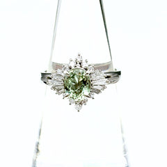 アレキサンドライト デザインリング プラチナ 指輪 メレダイヤ リング 13号 Pt900 アレキサンドライト ダイヤモンド レディース ノンブランドジュエリー 【中古】nbjwl