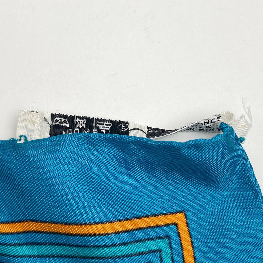 エルメス カレ 90 J.METS サスペンダー柄 ベルト スカーフ シルク グリーン マルチカラー レディース 【中古】brbag