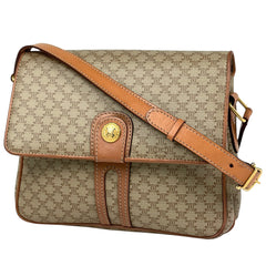 セリーヌ マカダム柄 ショルダーバッグ 斜め掛け ショルダーバッグ コーティングキャンバス ベージュ ブラウン レディース 【中古】brbag