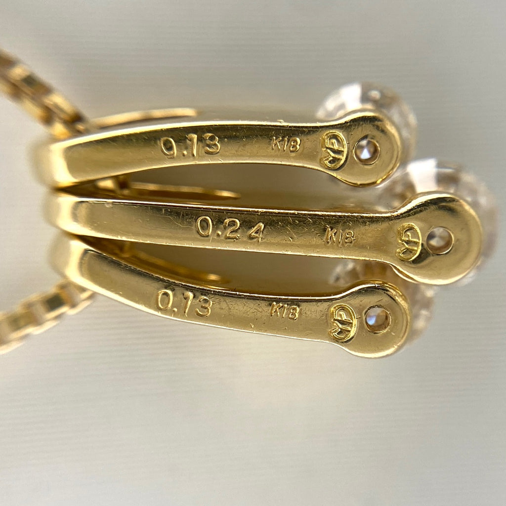 ダイヤモンド デザインネックレス YG イエローゴールド ペンダント ネックレス K18 750 ダイヤモンド レディース 【中古】nbjwl