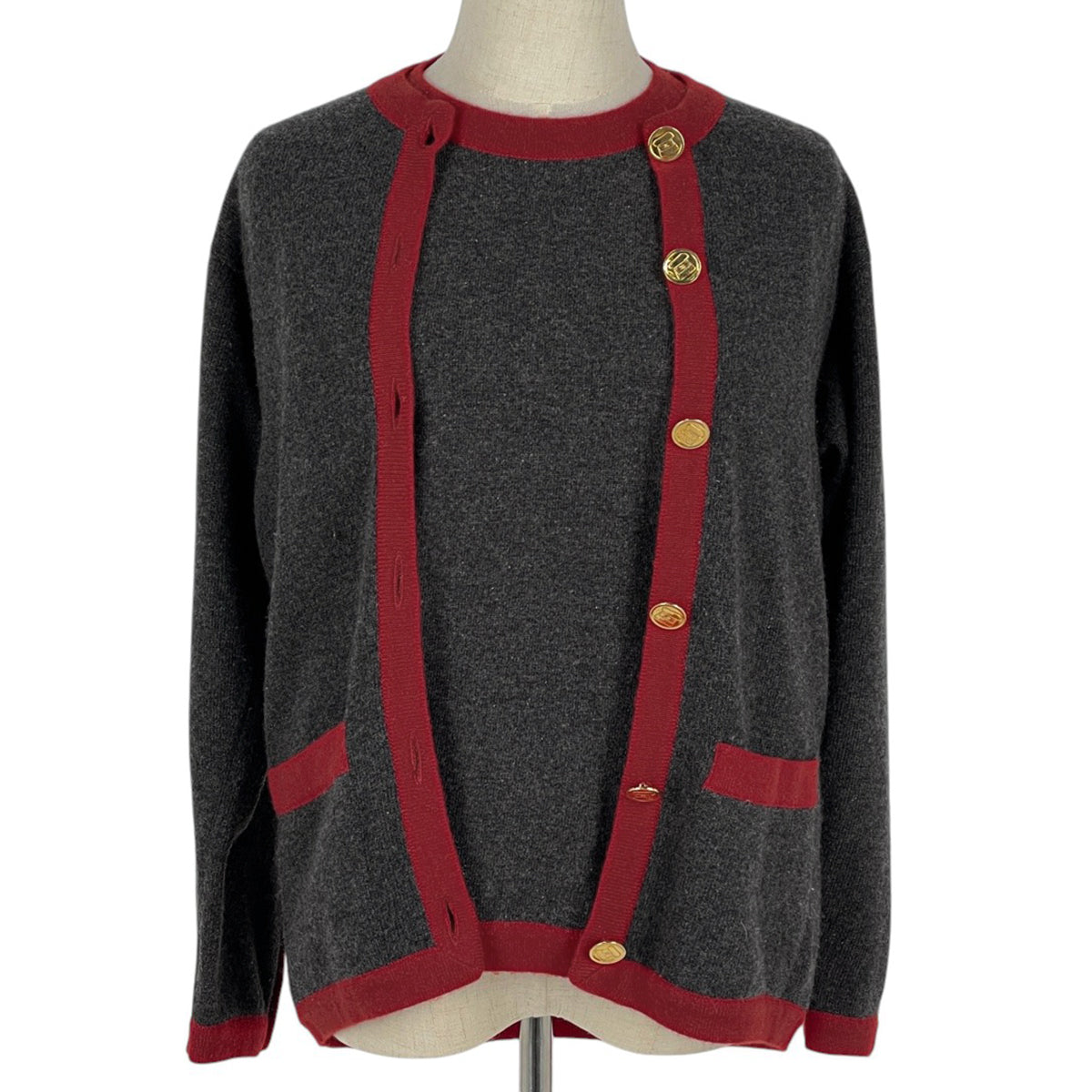 ■ □ 43469★シャネル ニット　アンサンブル カシミヤ100 カーディガン □ □ 43469☆シャネル ニット アンサンブル カシミヤ100 カーディガン