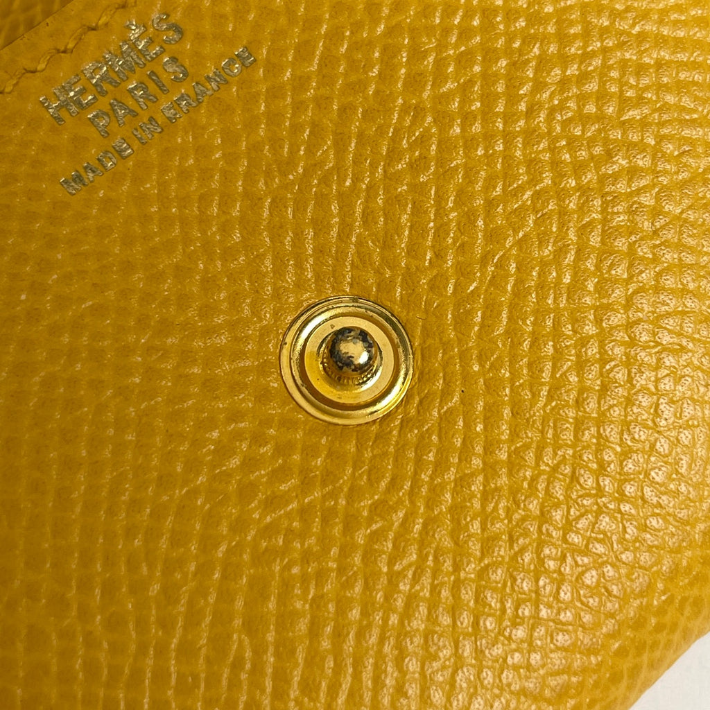 エルメス ル ヴァンキャトル コインパース コインケース レザー イエロー レディース 【中古】brbag