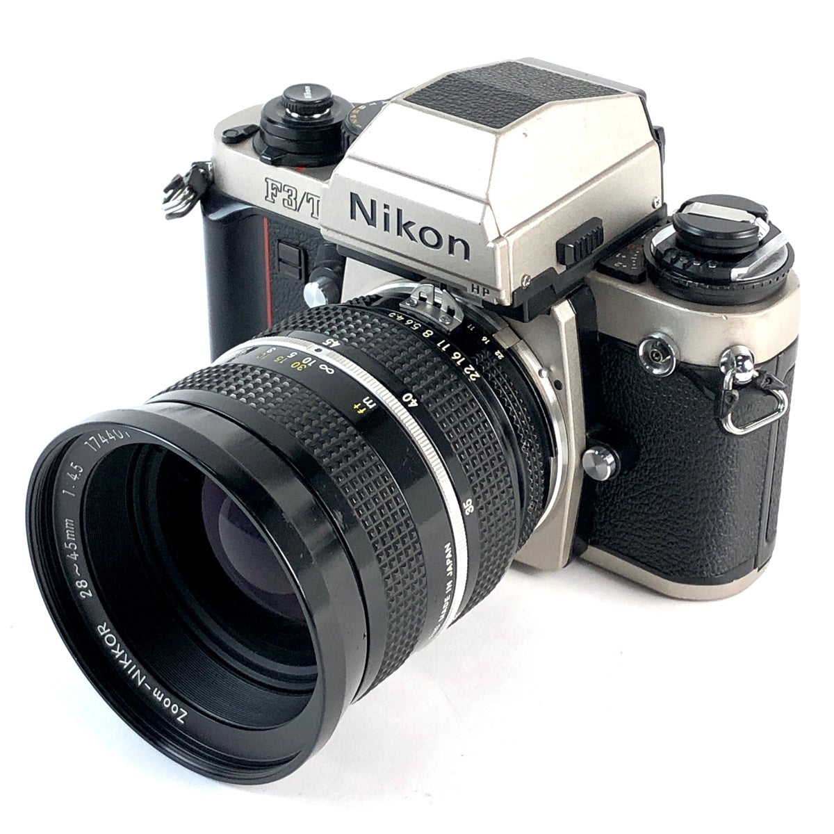 ニコン Nikon F3/T チタン シルバー ＋ Ai NIKKOR 28-45mm F4.5 フィルム マニュアルフォーカス 一眼レフカメラ  【中古】