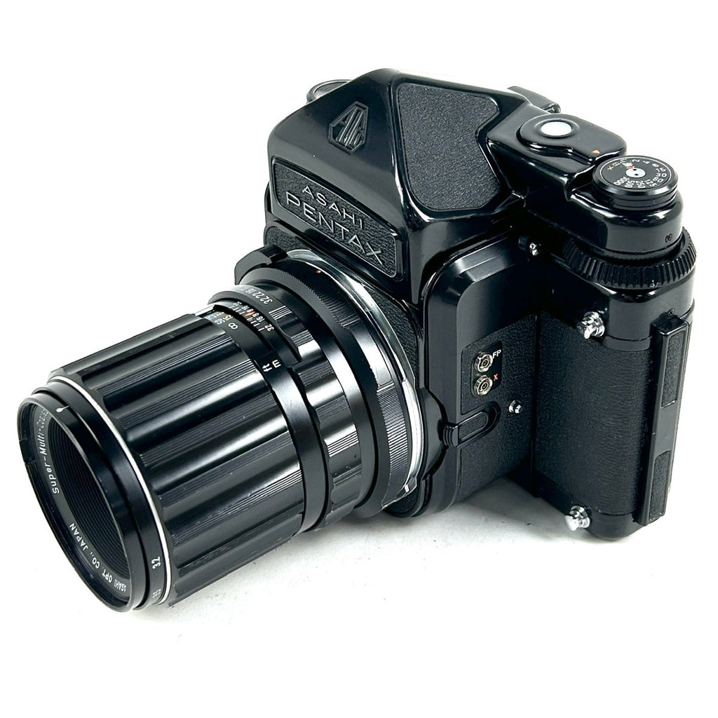 ペンタックス PENTAX 6X7 ボディ + SMC PENTAX 67 MACRO 135mm F4 6x7 バケペン用 ウッドグリップ付 ［ジャンク品］ 中判カメラ 【中古】
