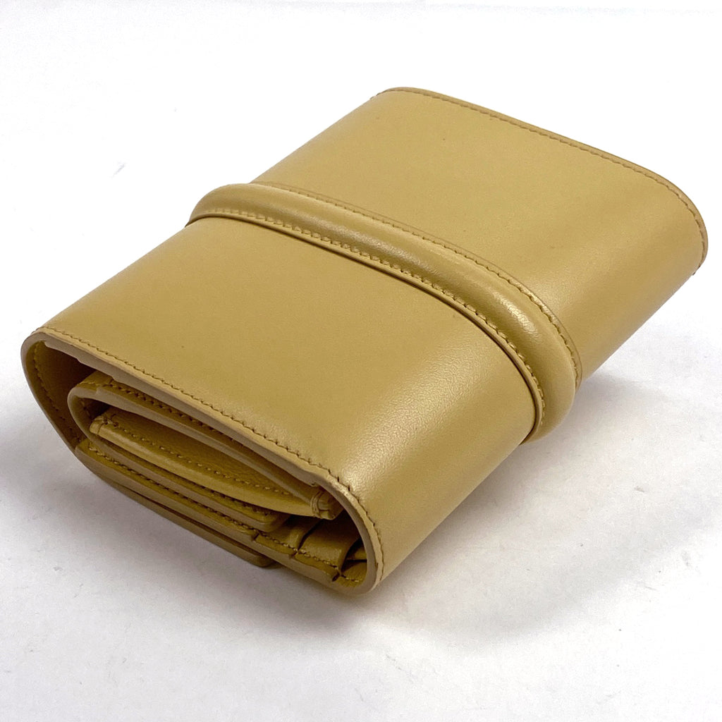 セリーヌ スモール トリフォールドウォレット 16 三つ折り財布 レザー イエロー レディース 【中古】 brbag