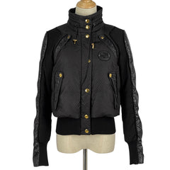 【在庫一掃】 グッチ インターロッキングG ダウンジャケット ショート丈 フード付き アウター ダウンジャケット ブラック レディース 【中古】brapp