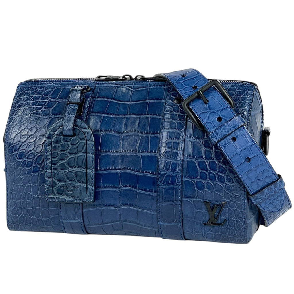 ルイ・ヴィトン シティ キーポル ショルダーバッグ クロコダイル ブルー N82485 レディース 【中古】brbag
