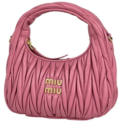 【最終値引き】 ミュウ ミュウ マテラッセ ハンドバッグ 2WAY ショルダーバッグ ハンドバッグ レザー ピンク 5BC125 レディース 【中古】 brbag