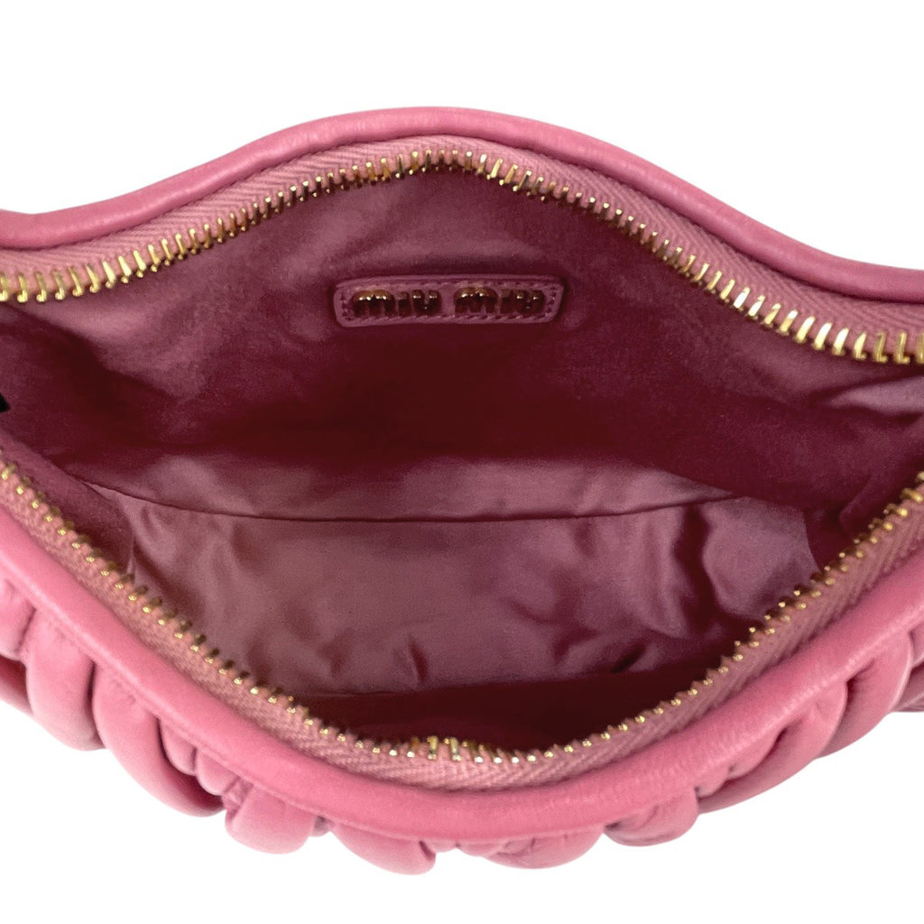 ミュウ ミュウ マテラッセ ハンドバッグ 2WAY ショルダーバッグ ハンドバッグ レザー ピンク 5BC125 レディース 【中古】 brbag