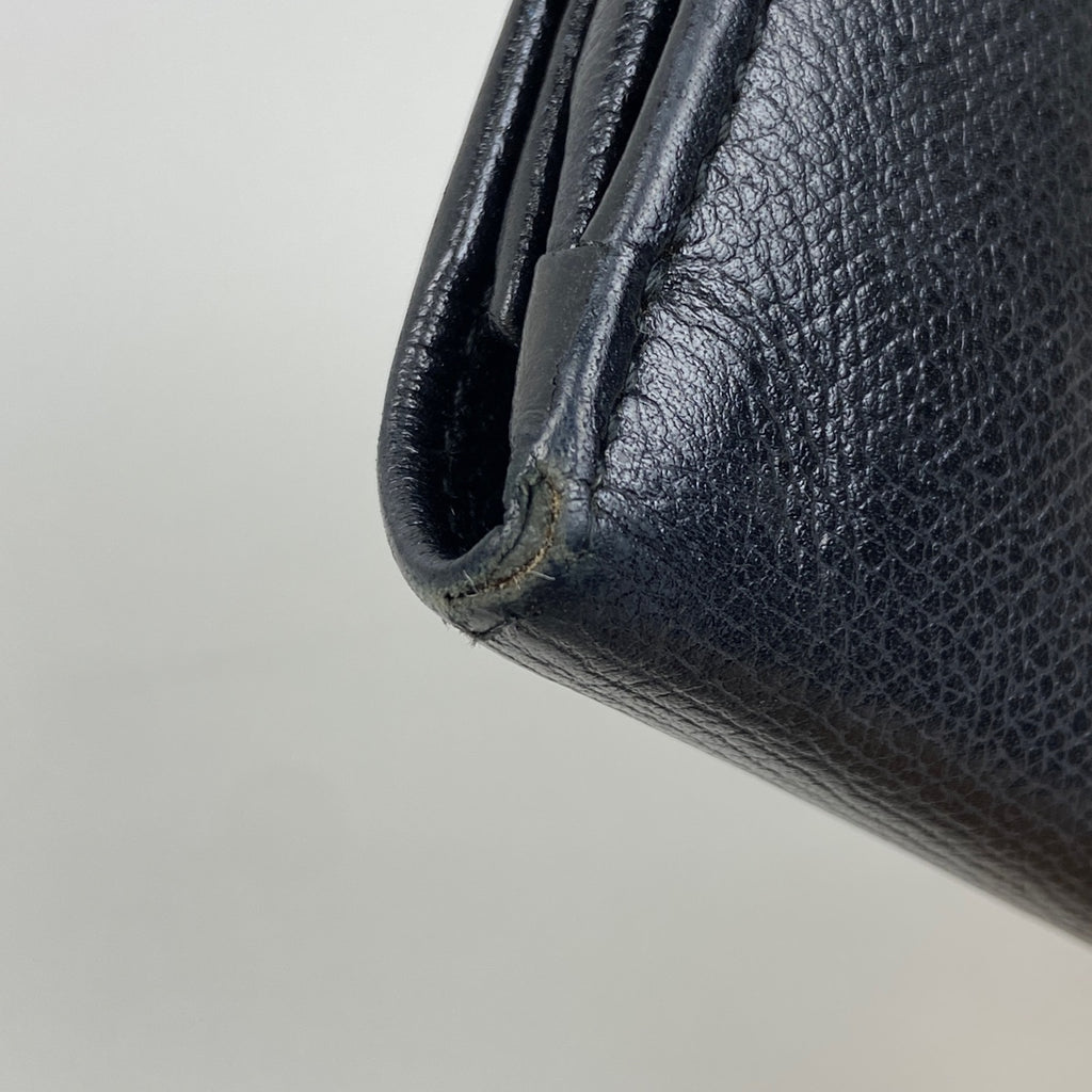 シャネル ココボタン 二つ折り 長財布 長財布 レザー ブラック レディース 【中古】brbag