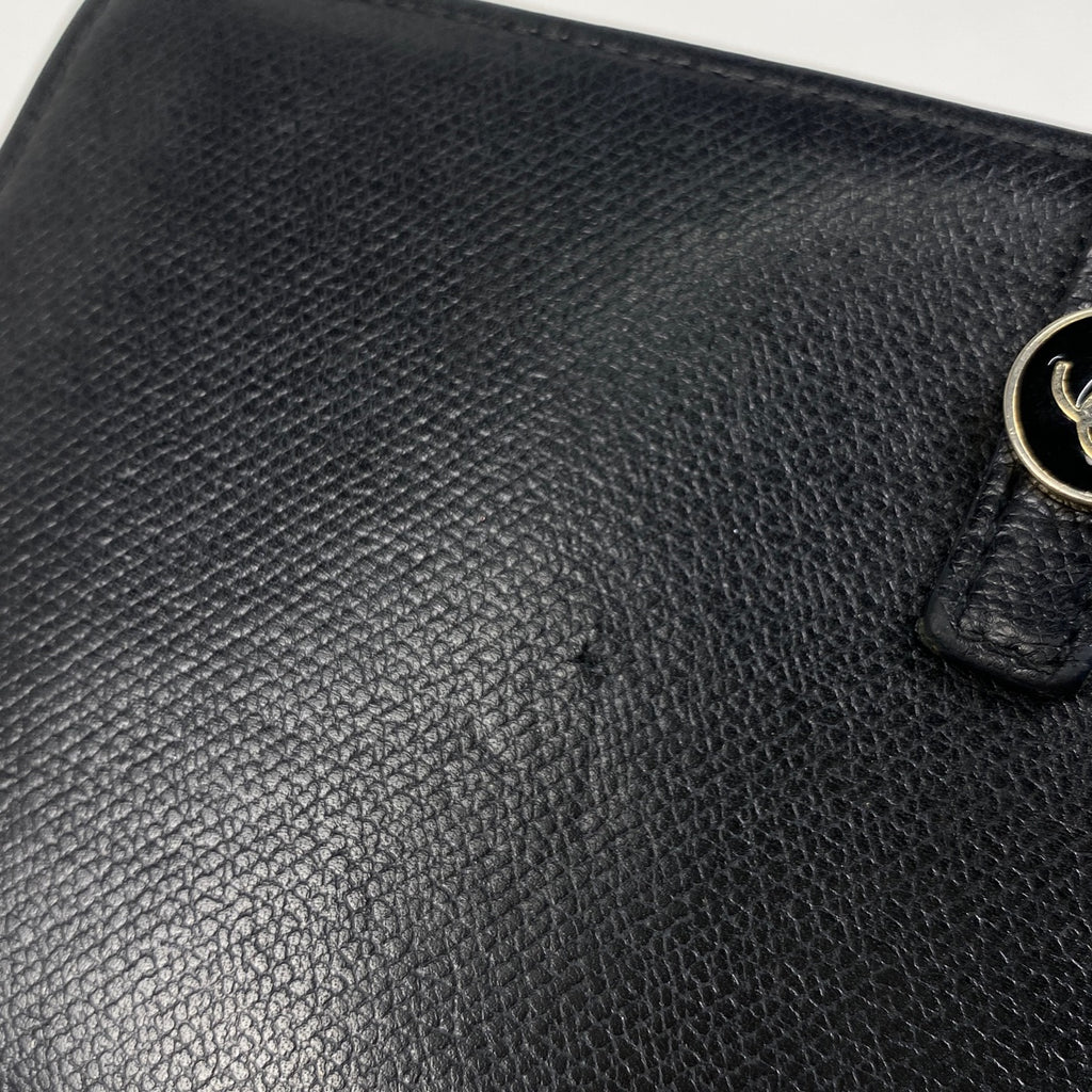 シャネル ココボタン 二つ折り 長財布 長財布 レザー ブラック レディース 【中古】brbag