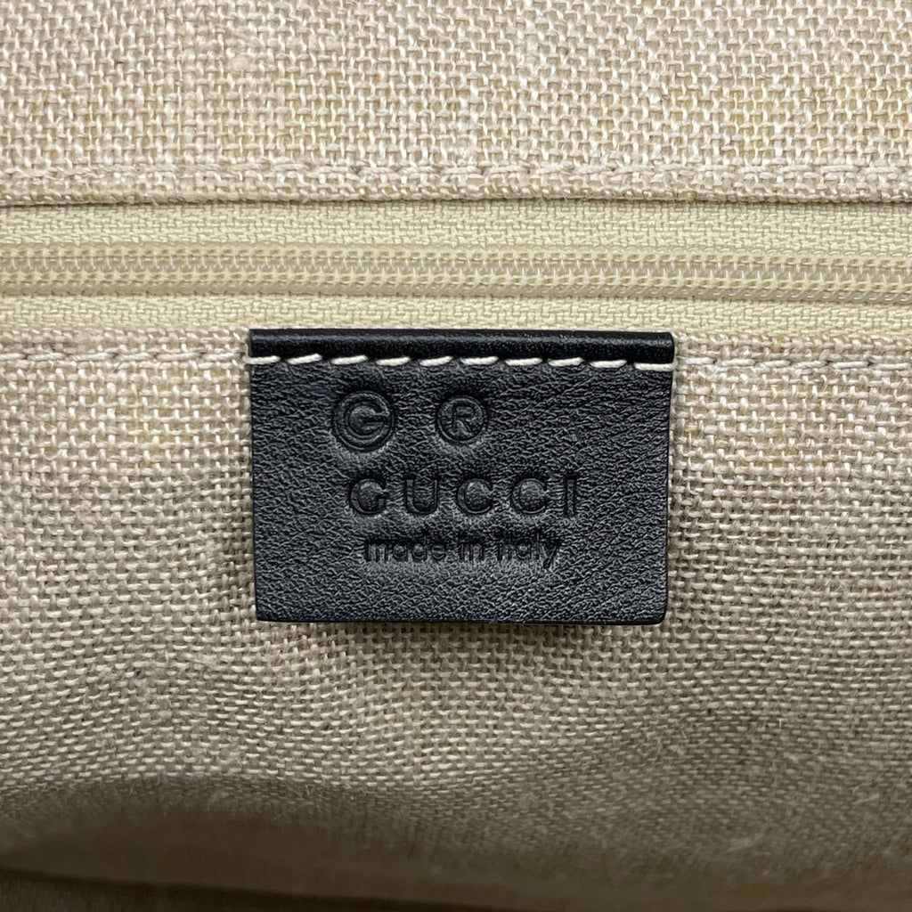 グッチ マイクログッチ シマ ハンドバッグ 2WAY ショルダーバッグ ハンドバッグ シマレザー ブラック 449656 レディース 【中古】