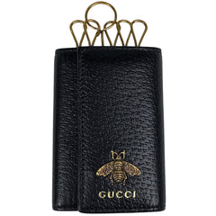 グッチ ロゴ 6連 キーケース ビー 蜂 キーフック キーケース レザー ブラック 523683 レディース 【中古】 brbag