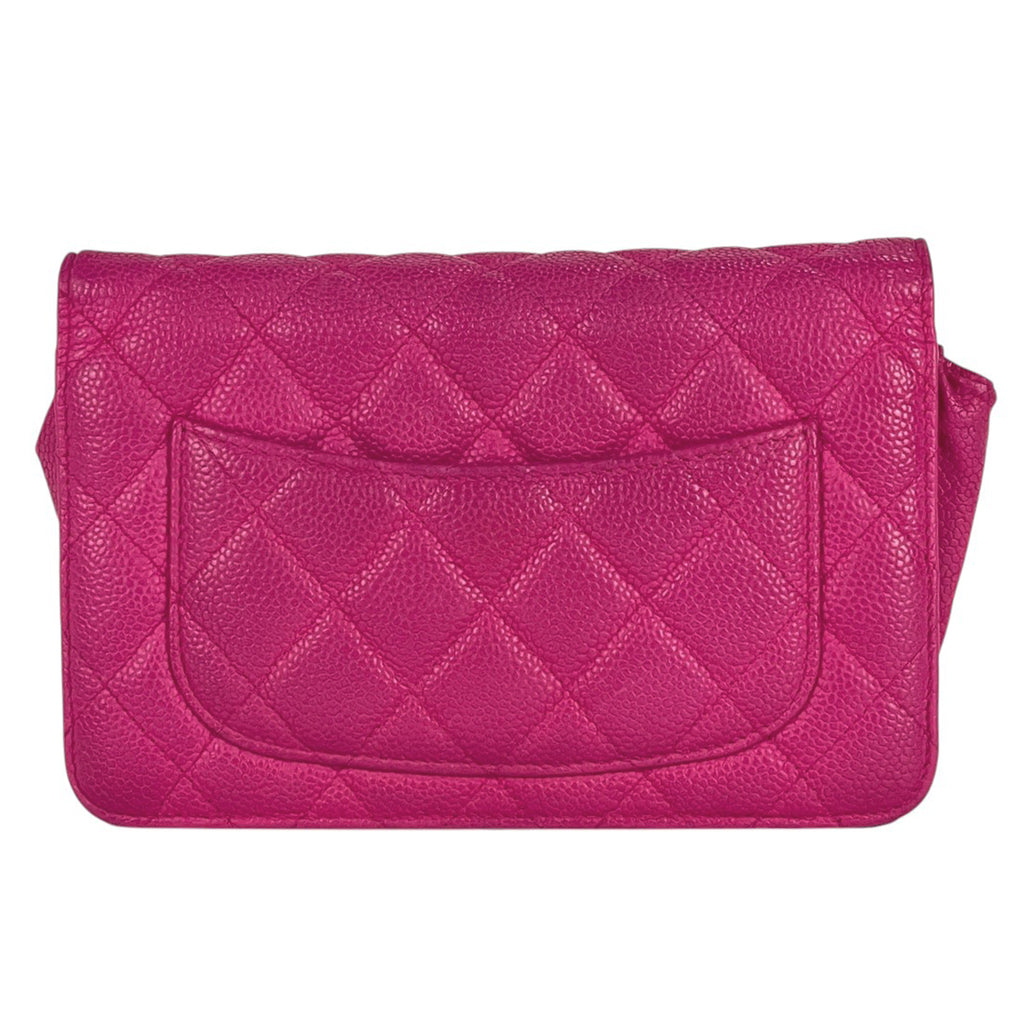シャネル チェーンウォレット マトラッセ ショルダーバッグ レザー ピンク レディース 中古 brbag
