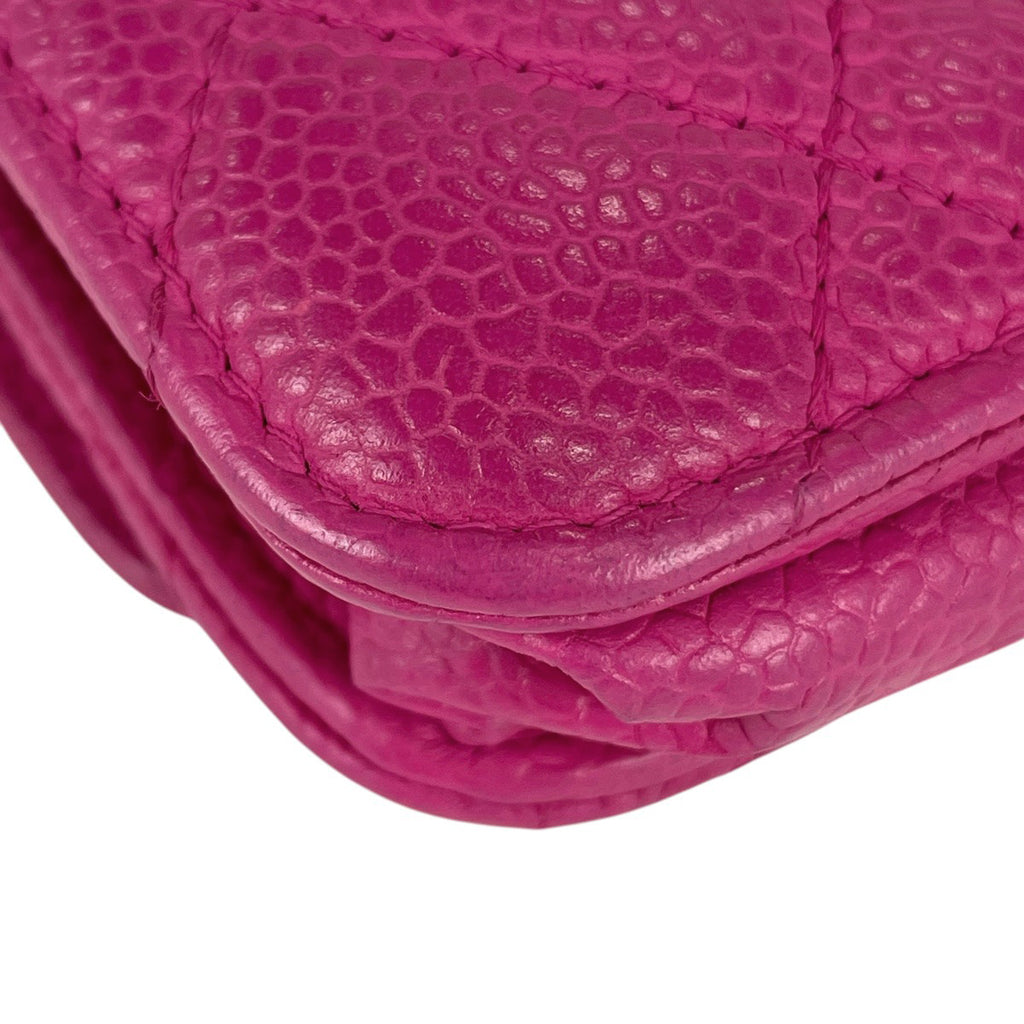 シャネル チェーンウォレット マトラッセ ショルダーバッグ レザー ピンク レディース 中古 brbag