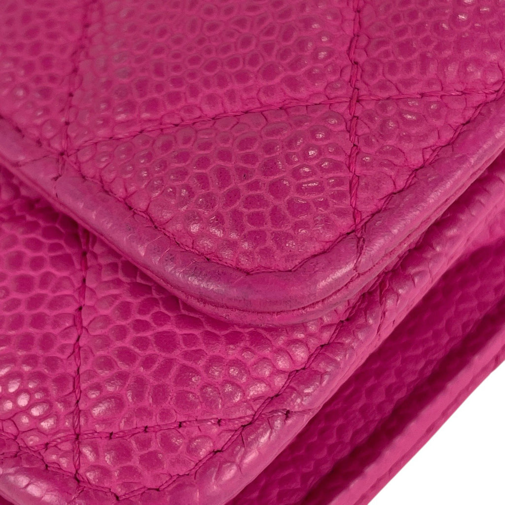 シャネル チェーンウォレット マトラッセ ショルダーバッグ レザー ピンク レディース 中古 brbag