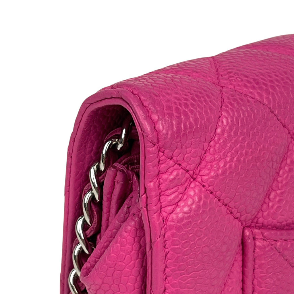 シャネル チェーンウォレット マトラッセ ショルダーバッグ レザー ピンク レディース 中古 brbag