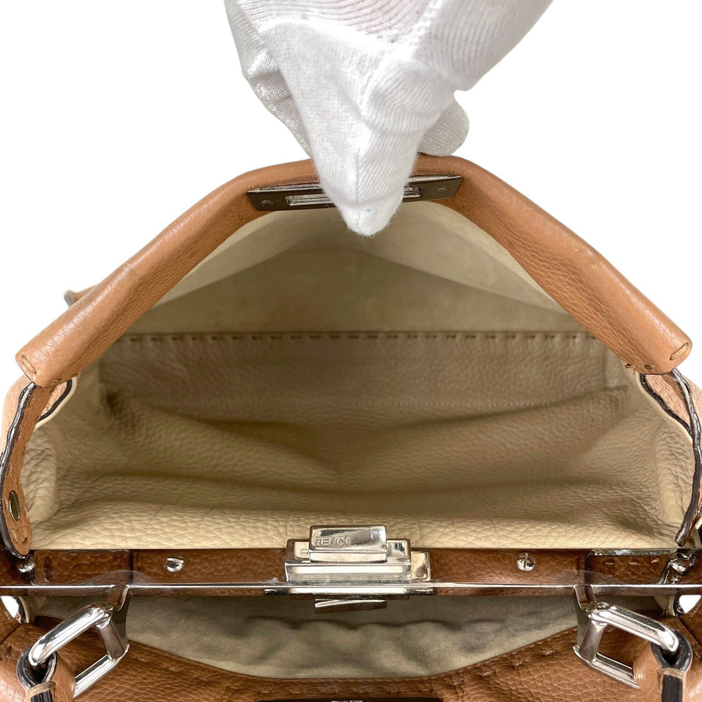 フェンディ ピーカブー ハンドバッグ 2WAY ショルダーバッグ セレリア ハンドバッグ レザー ブラウン 8BN290 レディース 【中古】 brbag