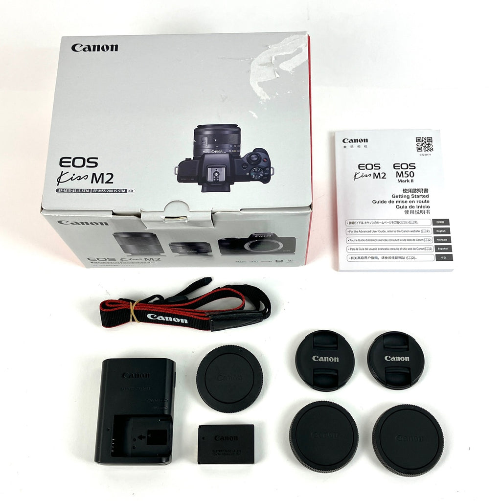 【在庫一掃】 キヤノン Canon EOS Kiss M2 ダブルズームキット ブラック デジタル ミラーレス 一眼カメラ 【中古】cambb