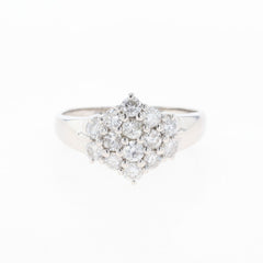 メレダイヤ デザインリング プラチナ 指輪 リング 16.5号 Pt900 ダイヤモンド レディース 【中古】nbjwl