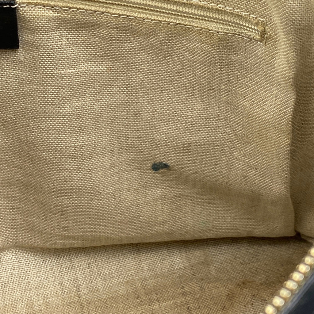 グッチ マイクログッチ シマ ハンドバッグ 2WAY ショルダーバッグ ハンドバッグ シマレザー ブラック レディース 【中古】brbag
