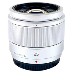 パナソニック Panasonic LUMIX G 25mm F1.7 ASPH. H-H025-S シルバー 一眼カメラ用レンズ（オートフォーカス） 【中古】