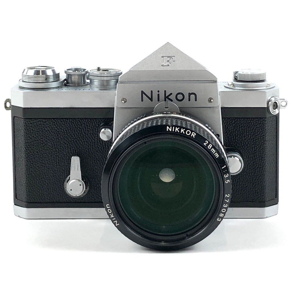 ニコン Nikon F アイレベル シルバー ボディ＋NIKKOR 28mm F3.5 非Ai フィルム マニュアルフォーカス 一眼レフカメラ 【中古】