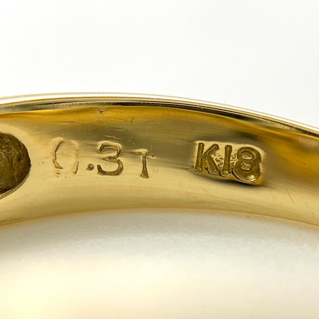 ダイヤモンド デザインリング YG イエローゴールド 指輪 メレダイヤ リング 9号 K18 ダイヤモンド レディース 【中古】nbjwl
