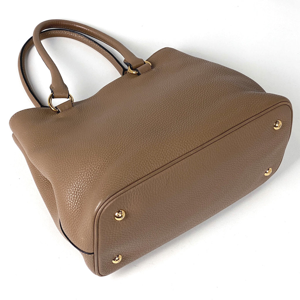 プラダ ロゴ ハンドバッグ ハンドバッグ レザー ブラウン レディース 【中古】brbag