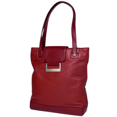 ロエベ ロゴ トートバッグ ハンドバッグ 手提げ トートバッグ レザー レッド レディース 【中古】 brbag
