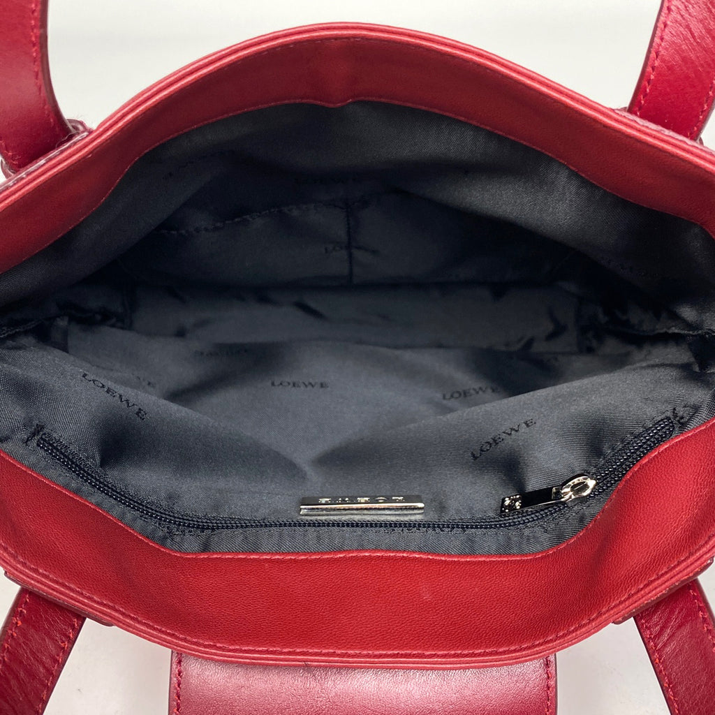ロエベ ロゴ トートバッグ ハンドバッグ 手提げ トートバッグ レザー レッド レディース 【中古】 brbag