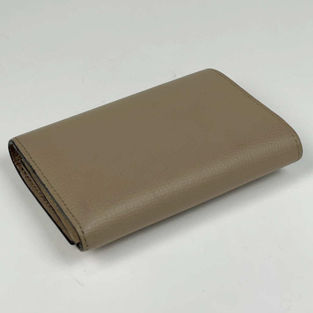 ロエベ アナグラム 三つ折り 財布 ロゴ 三つ折り財布 レザー グレージュ レディース 【中古】brbag