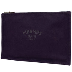 【在庫一掃】 エルメス ヨッティング MM フラットポーチ 化粧ポーチ キャンバス パープル レディース 【中古】 brbag